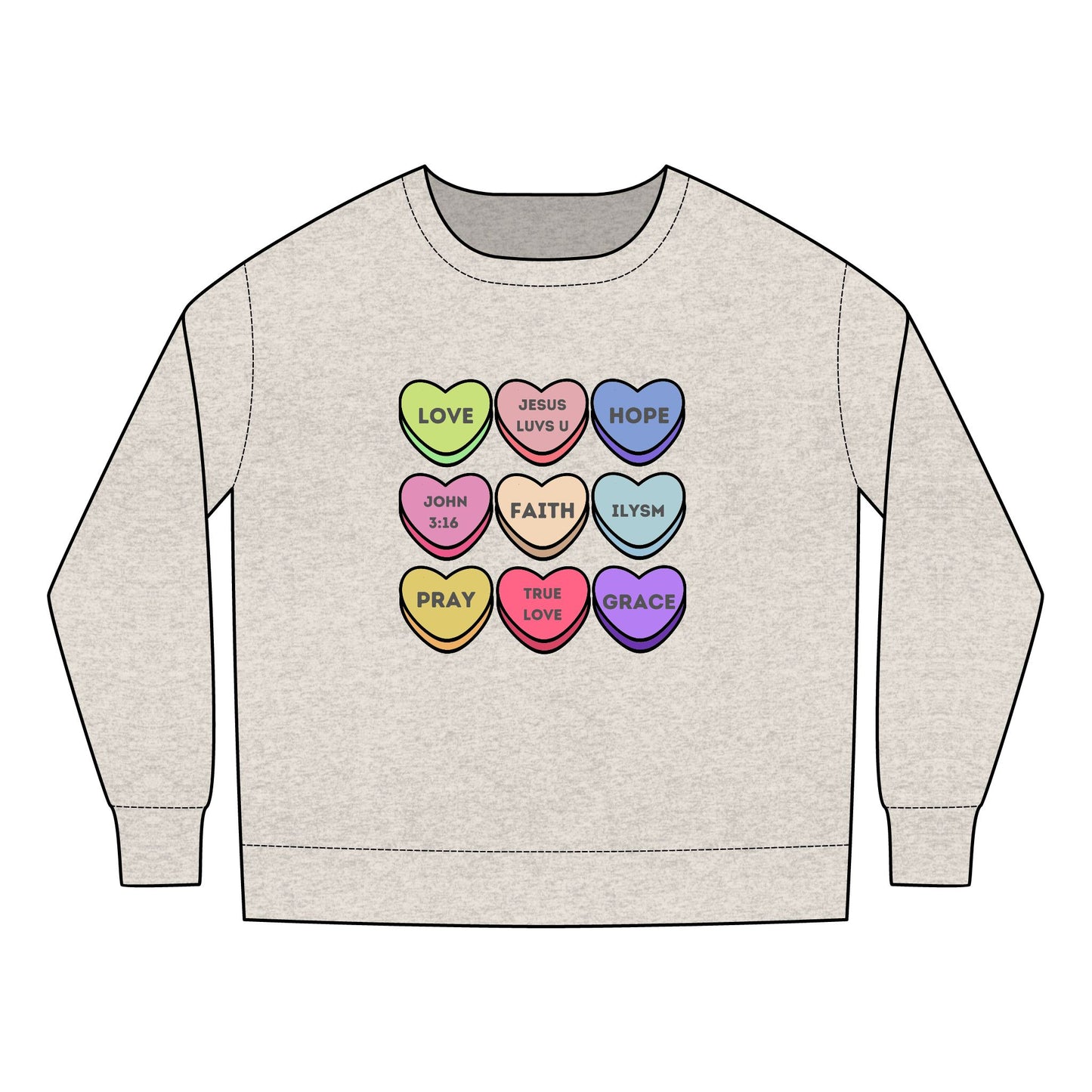 Candy Hearts Toddler Sweatshirt