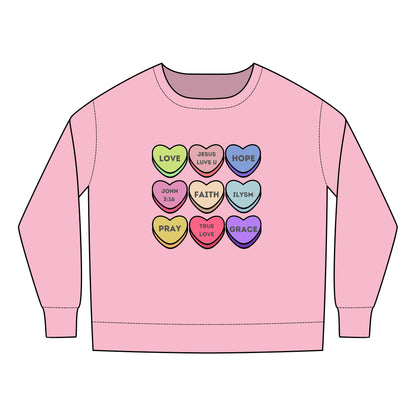 Candy Hearts Toddler Sweatshirt